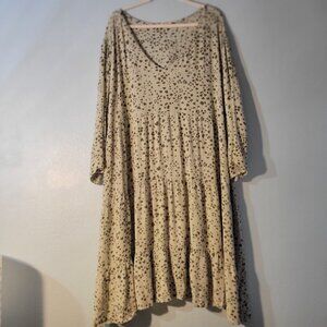 Kiyonna 4x Olive and Sage Green Print Dress with 3 layers 4x